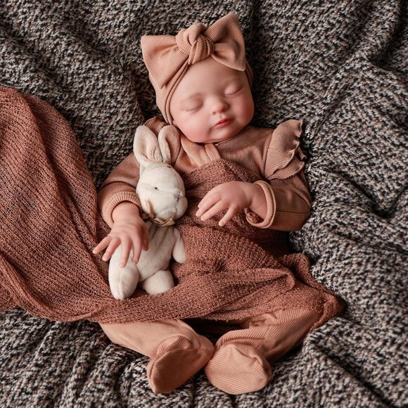 🆕20Inches Soft Cloth Body Sleeping Newborn Baby Dolls with Feeding Accessories - Picture 3 of 7